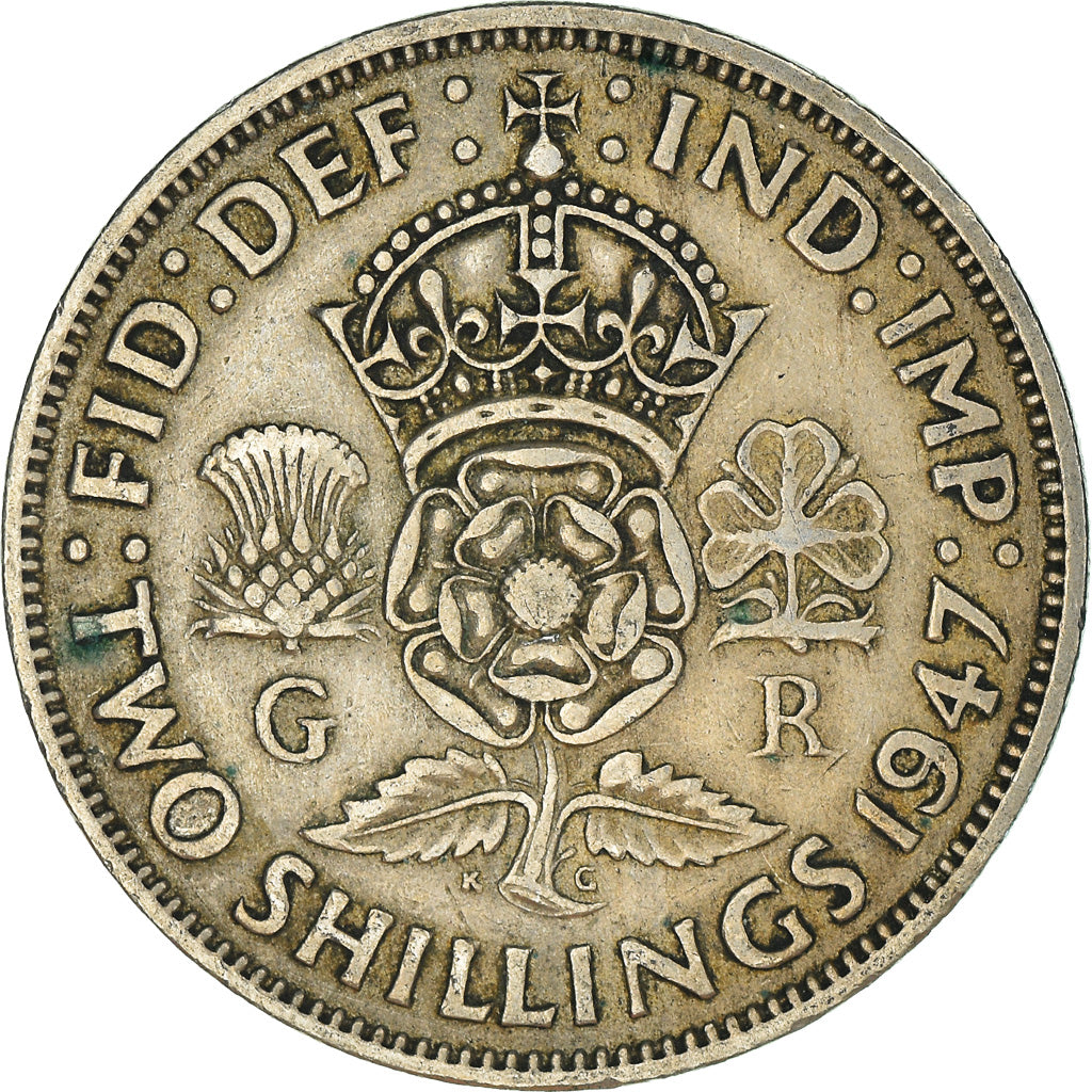 Monnaie, Grande-Bretagne, Florin, Two Shillings, 1947