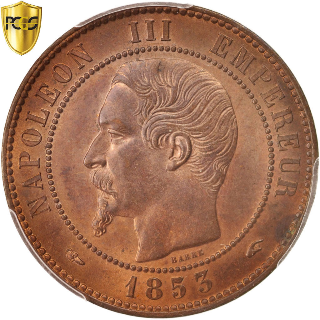 Coin, France, Napoleon III, Napoléon III, 10 Centimes, 1853, Paris, PCGS