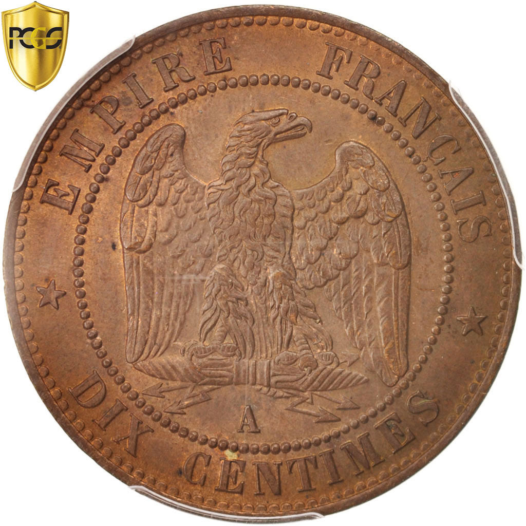Coin, France, Napoleon III, Napoléon III, 10 Centimes, 1853, Paris, PCGS