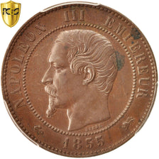 Moneta, Francia, Napoleon III, Napoléon III, 10 Centimes, 1855, Lyon, PCGS