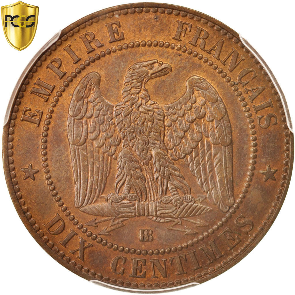 Coin, France, Napoleon III, Napoléon III, 10 Centimes, 1862, Strasbourg, PCGS
