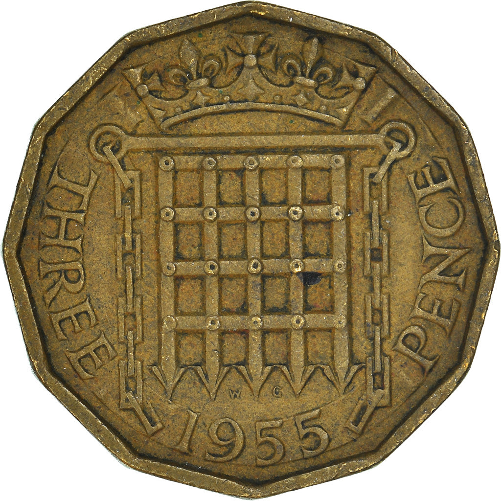 Moeda, Grã-Bretanha, 3 Pence, 1955