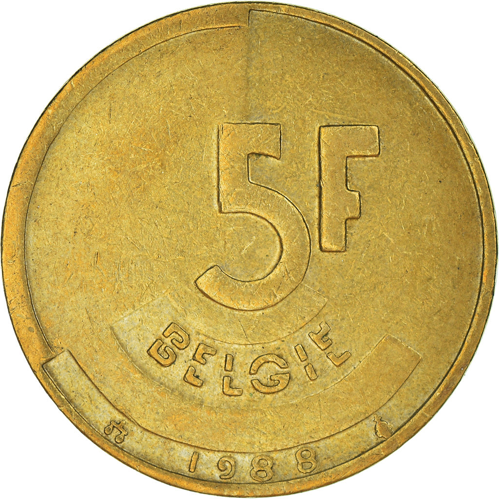 Münze, Belgien, 5 Francs, 5 Frank, 1988