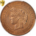 Moneta, Francia, Cérès, 10 Centimes, 1872, Paris, PCGS, MS64RB, SPL+, Bronzo