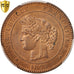 Coin, France, Cérès, 10 Centimes, 1872, Paris, PCGS, MS64RB, MS(64), Bronze