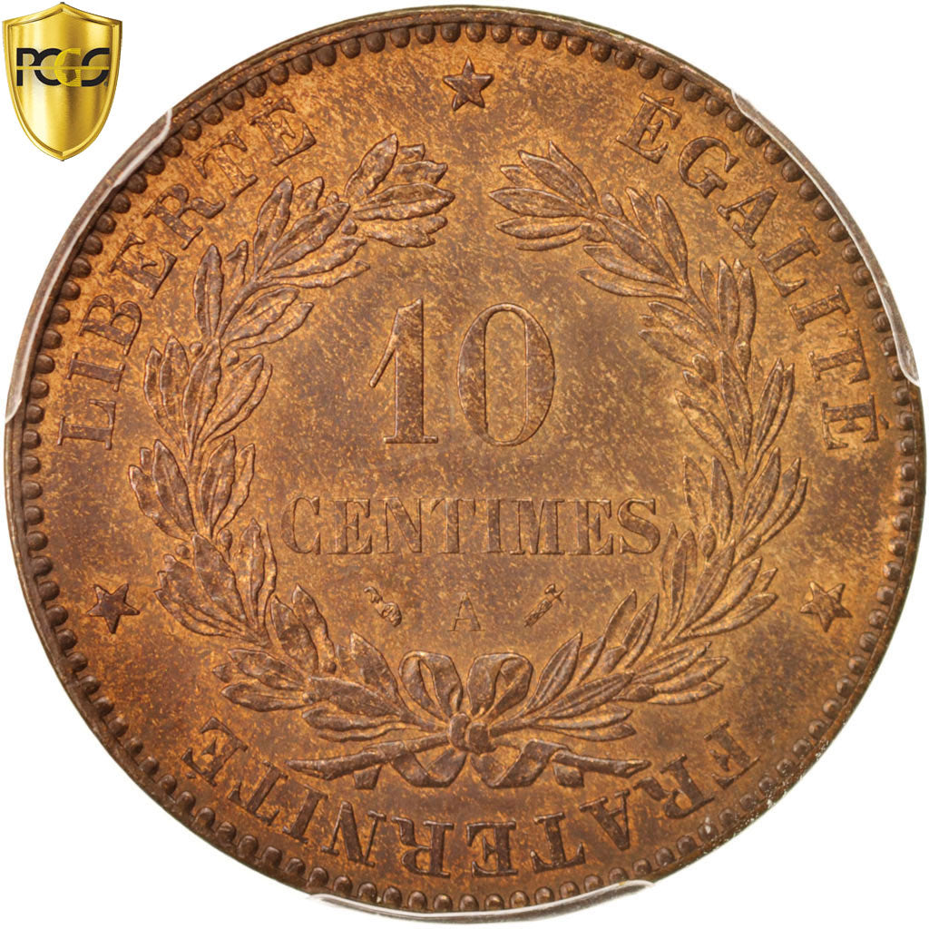 Coin, France, Cérès, 10 Centimes, 1896, Paris, PCGS, MS64RB, MS(64), Bronze