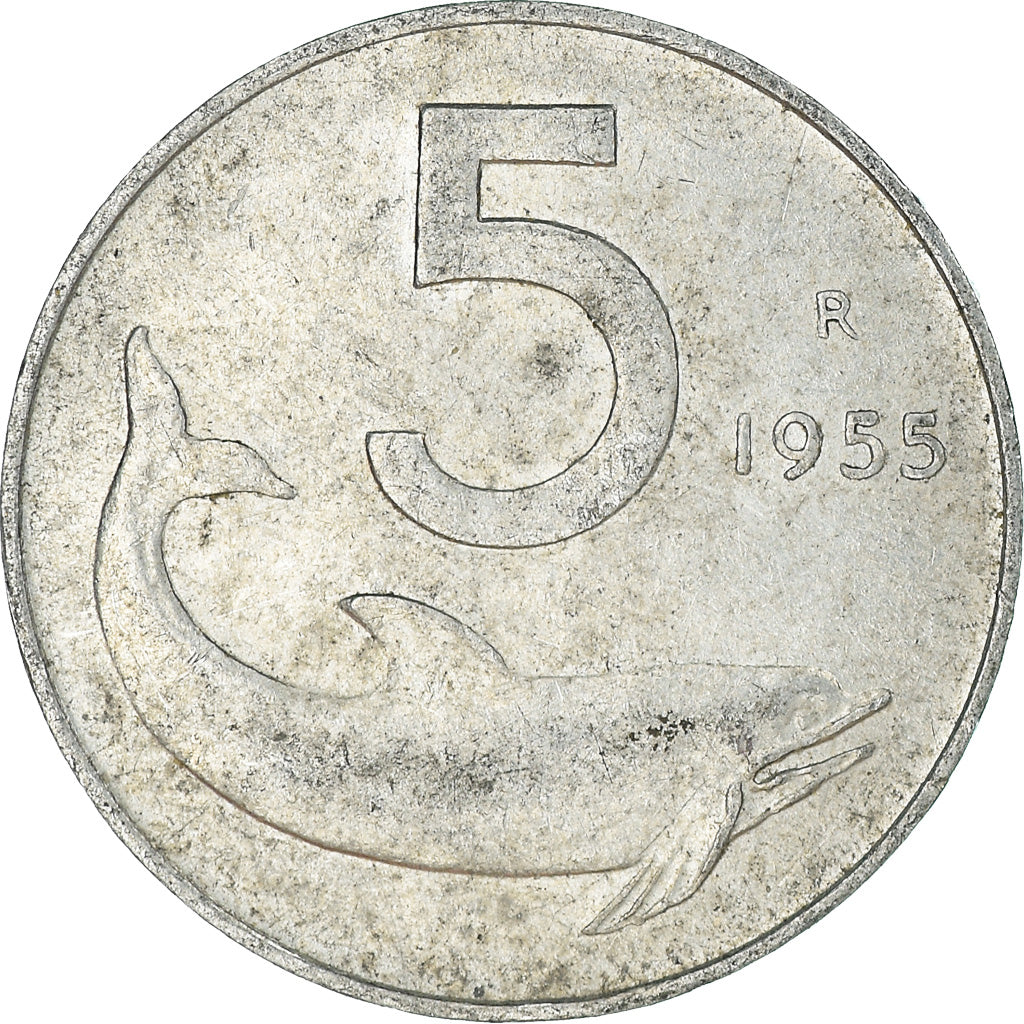 Moneda, Italia, 5 Lire, 1955