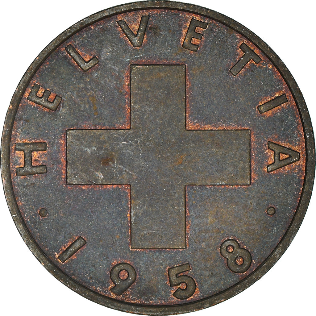Monnaie, Suisse, 2 Rappen, 1958
