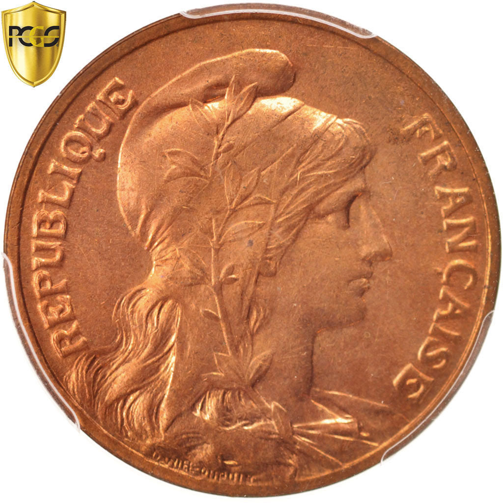 Coin, France, Dupuis, 10 Centimes, 1913, Paris, PCGS, MS64RD, MS(64), Bronze