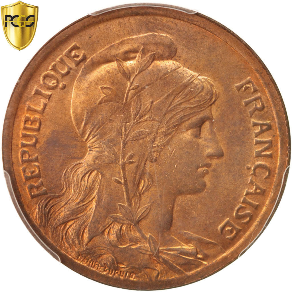 Coin, France, Dupuis, 10 Centimes, 1921, Paris, PCGS, MS64RB, MS(64), Bronze