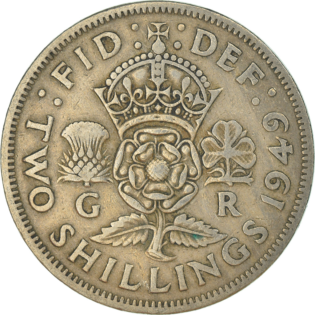 Munten, Groot Bretagne, Florin, Two Shillings, 1949