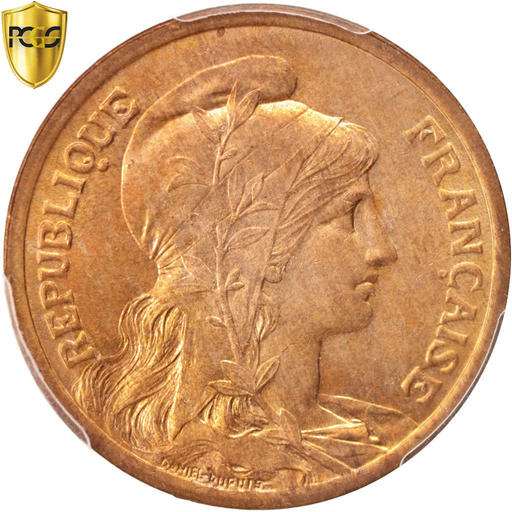 France, Dupuis, 10 Centimes, 1921, Paris, PCGS, MS65RD, Bronze, KM:843