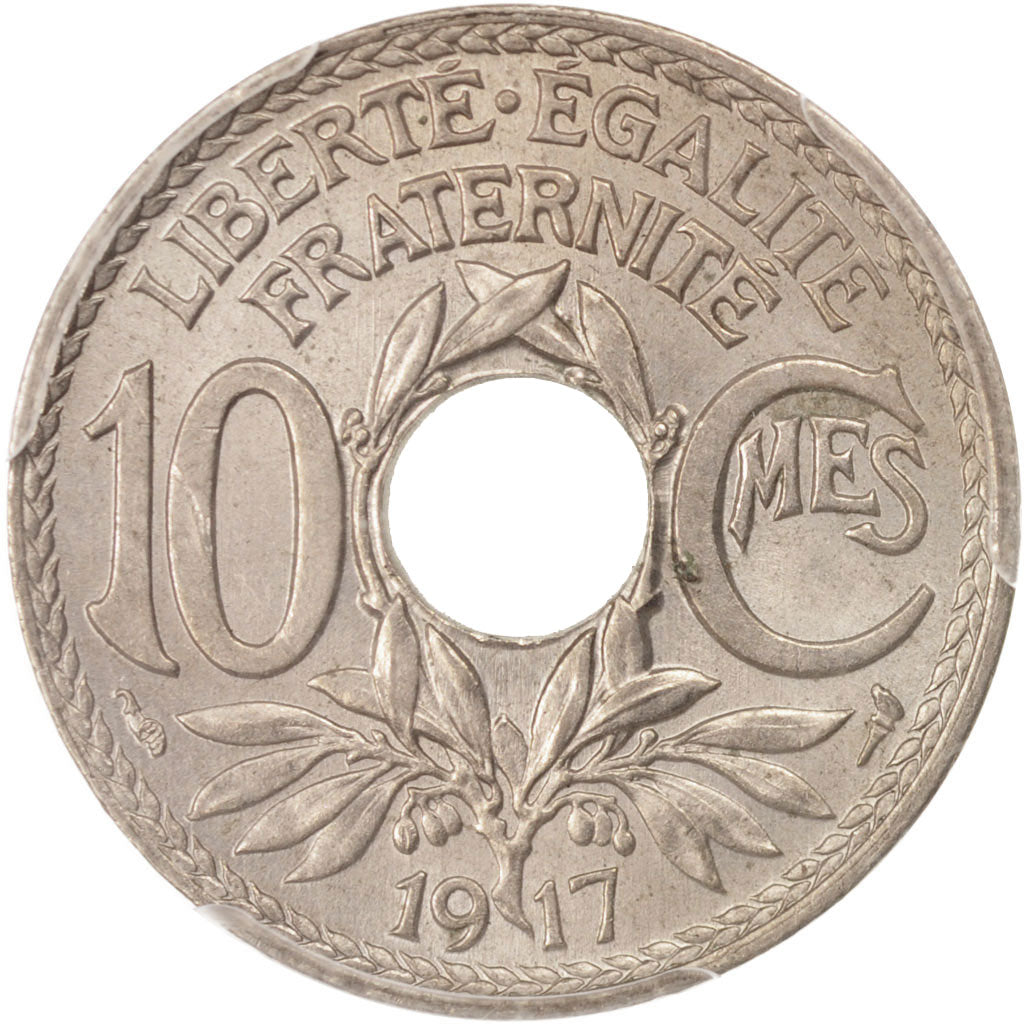 Coin, France, Lindauer, 10 Centimes, 1917, Paris, PCGS, MS64, MS(64)