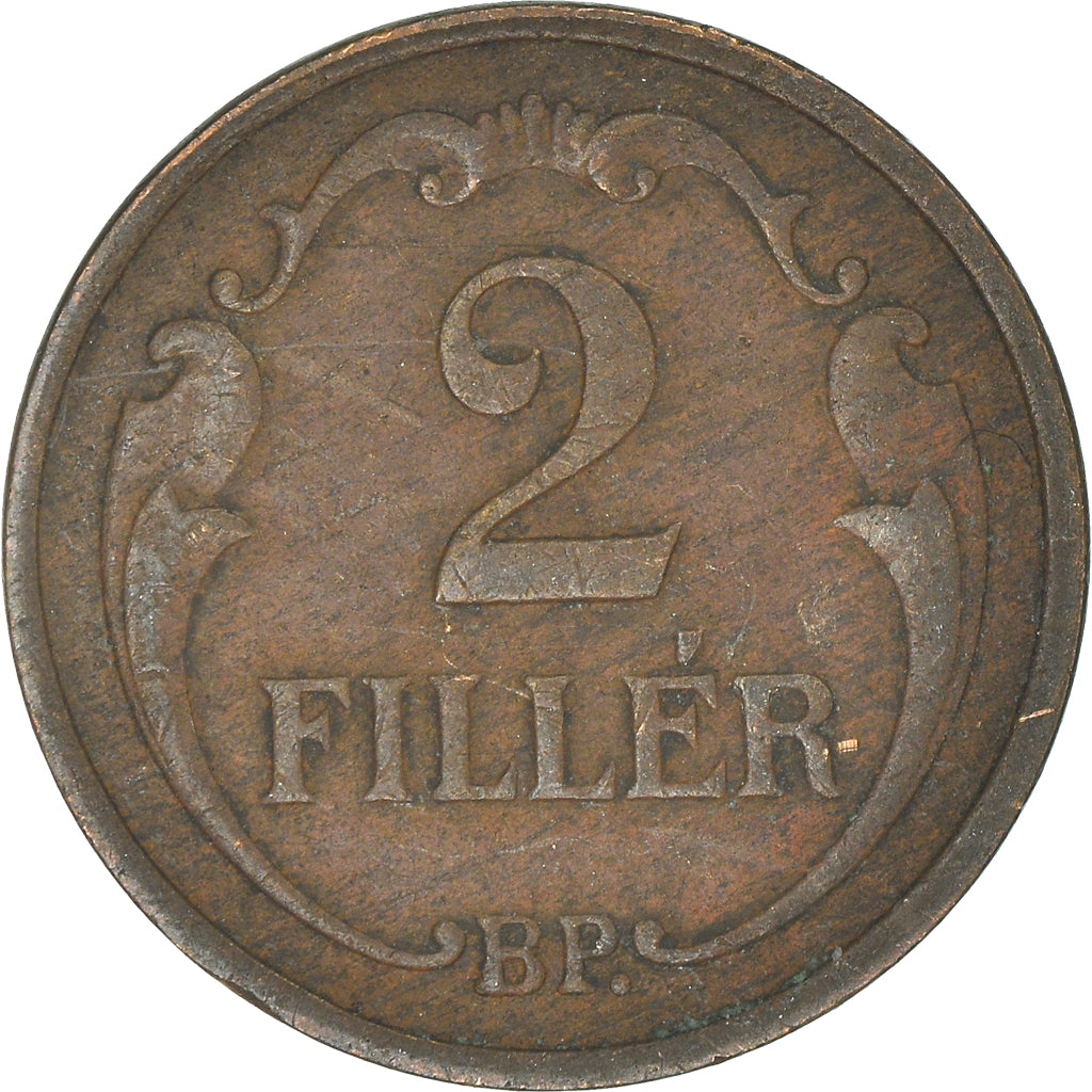 Monnaie, Hongrie, 2 Filler, 1927