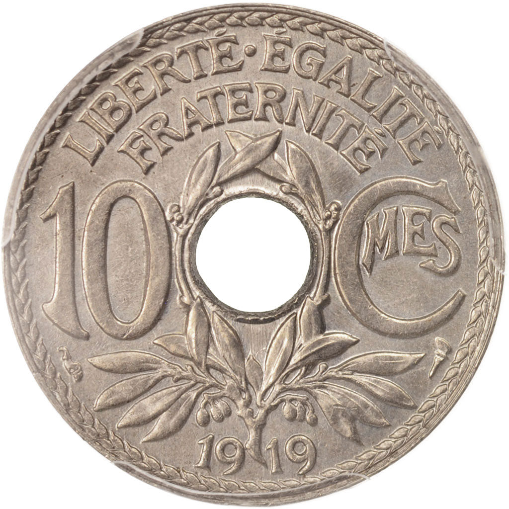 France, Lindauer, 10 Centimes, 1919, Paris, PCGS, MS65, KM:866a