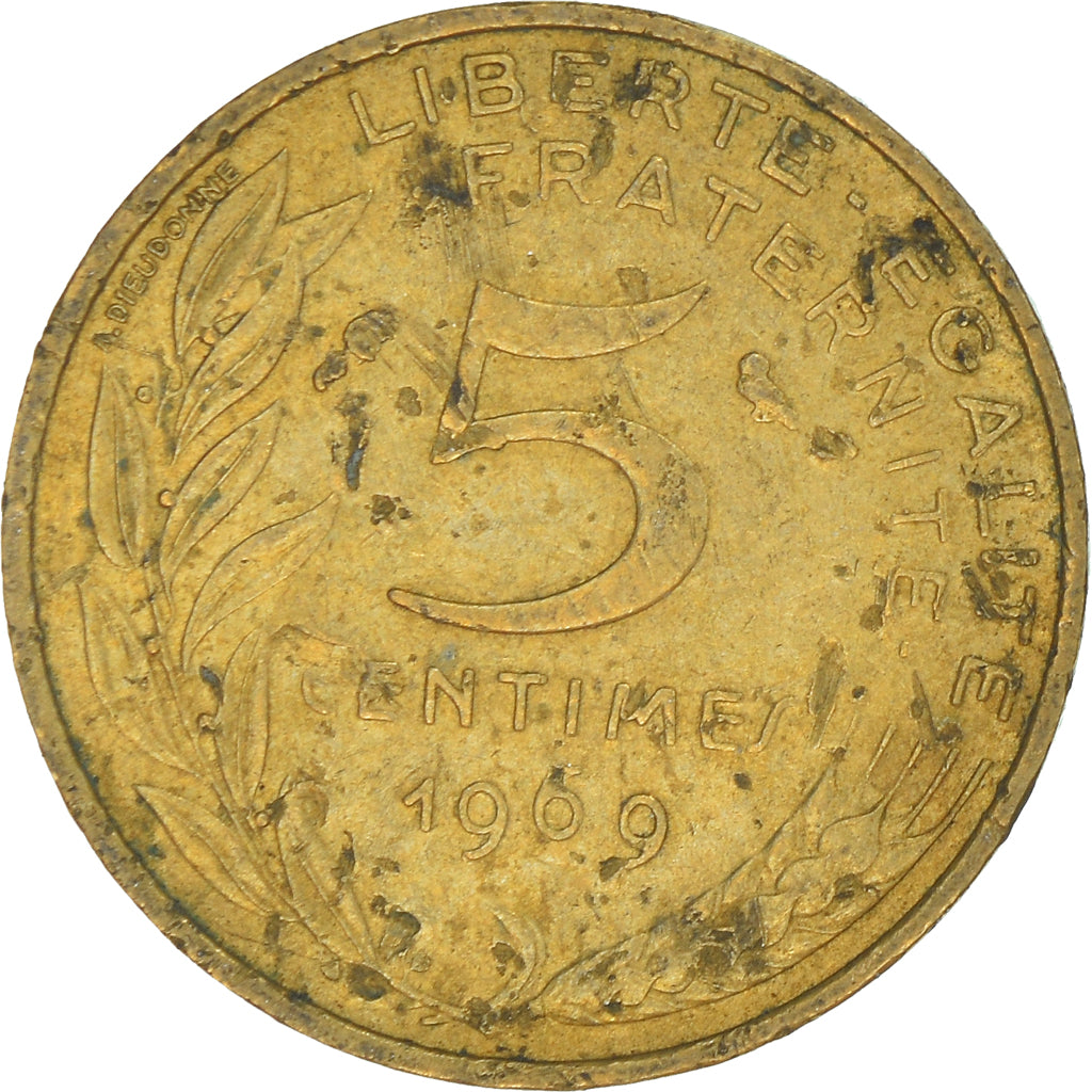 Moneta, Francia, 5 Centimes, 1969