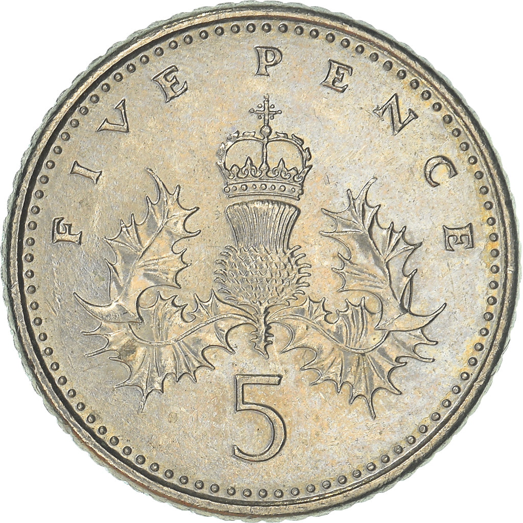 Moneda, Gran Bretaña, 5 Pence, 1991