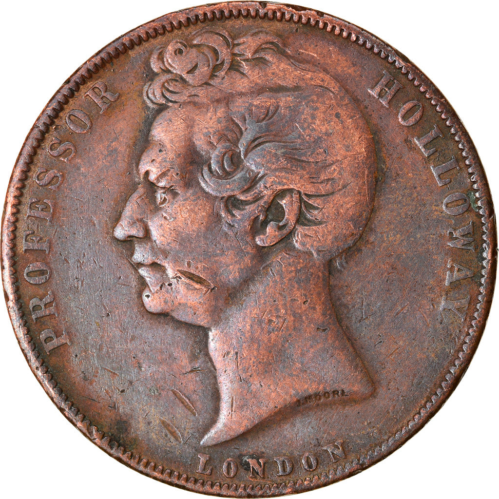 Coin, Australia, Victoria, Professor Holloway, Penny, 1858, VF(30-35), Copper