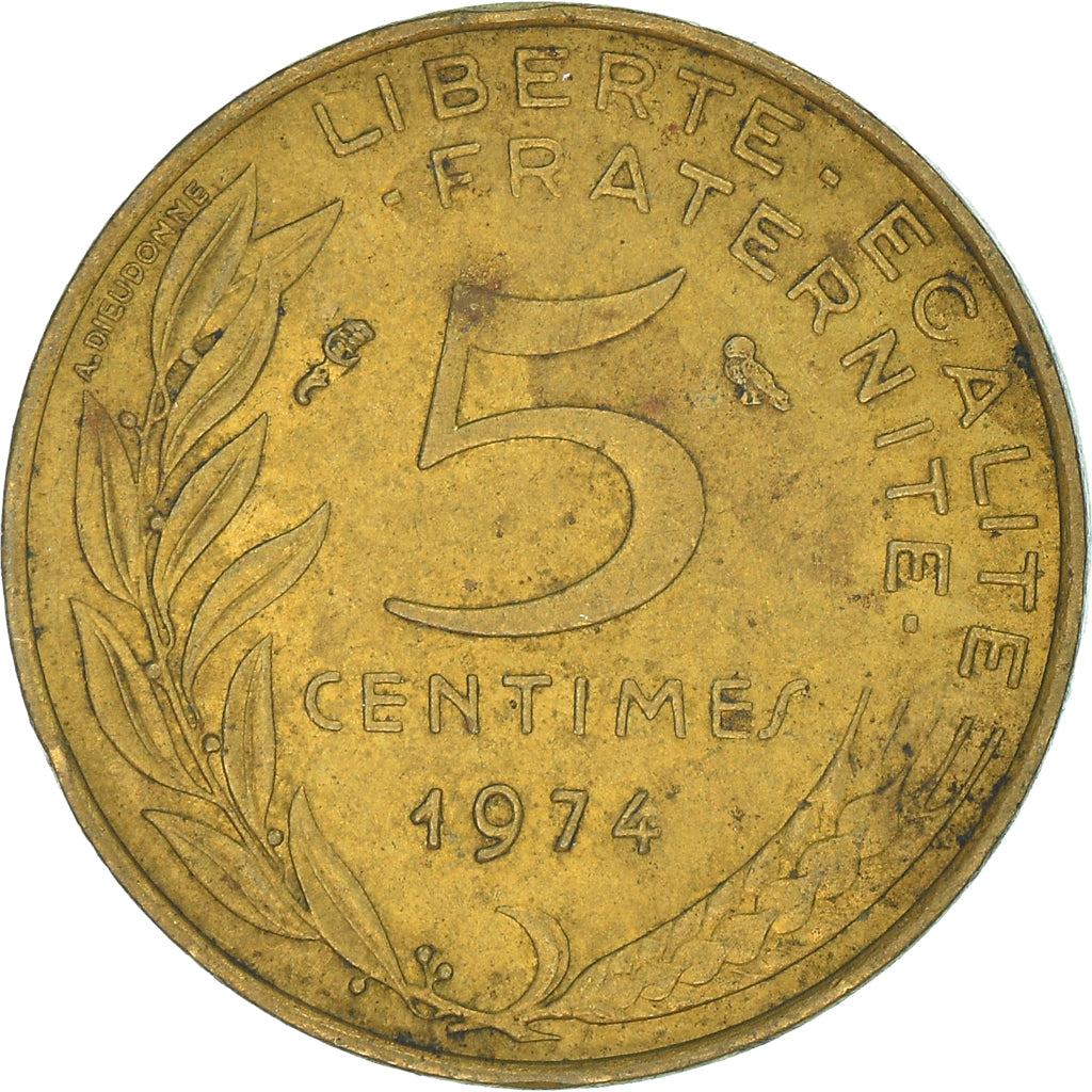 Moneta, Francia, 5 Centimes, 1974