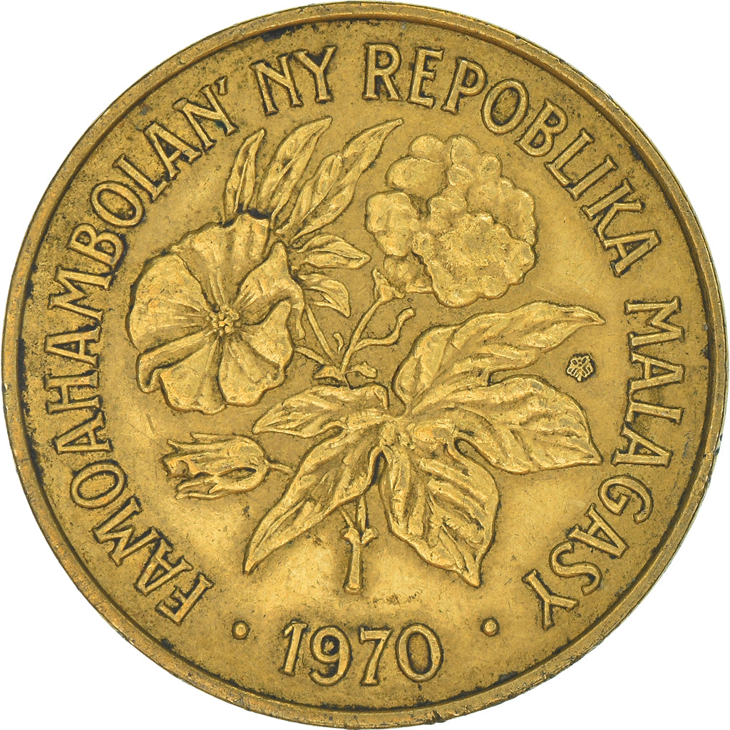 Coin, Madagascar, 20 Francs, 4 Ariary, 1970
