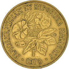 Coin, Madagascar, 20 Francs, 4 Ariary, 1970