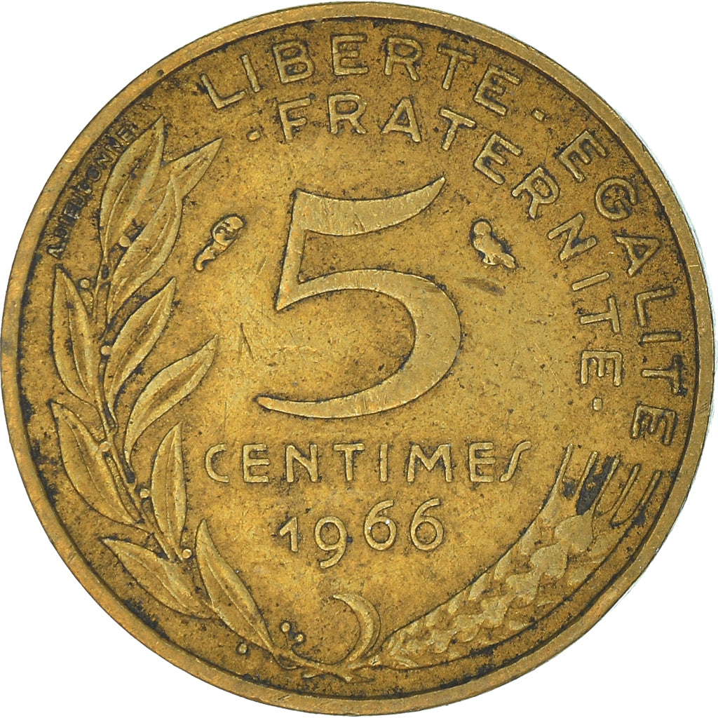 Monnaie, France, 5 Centimes, 1966