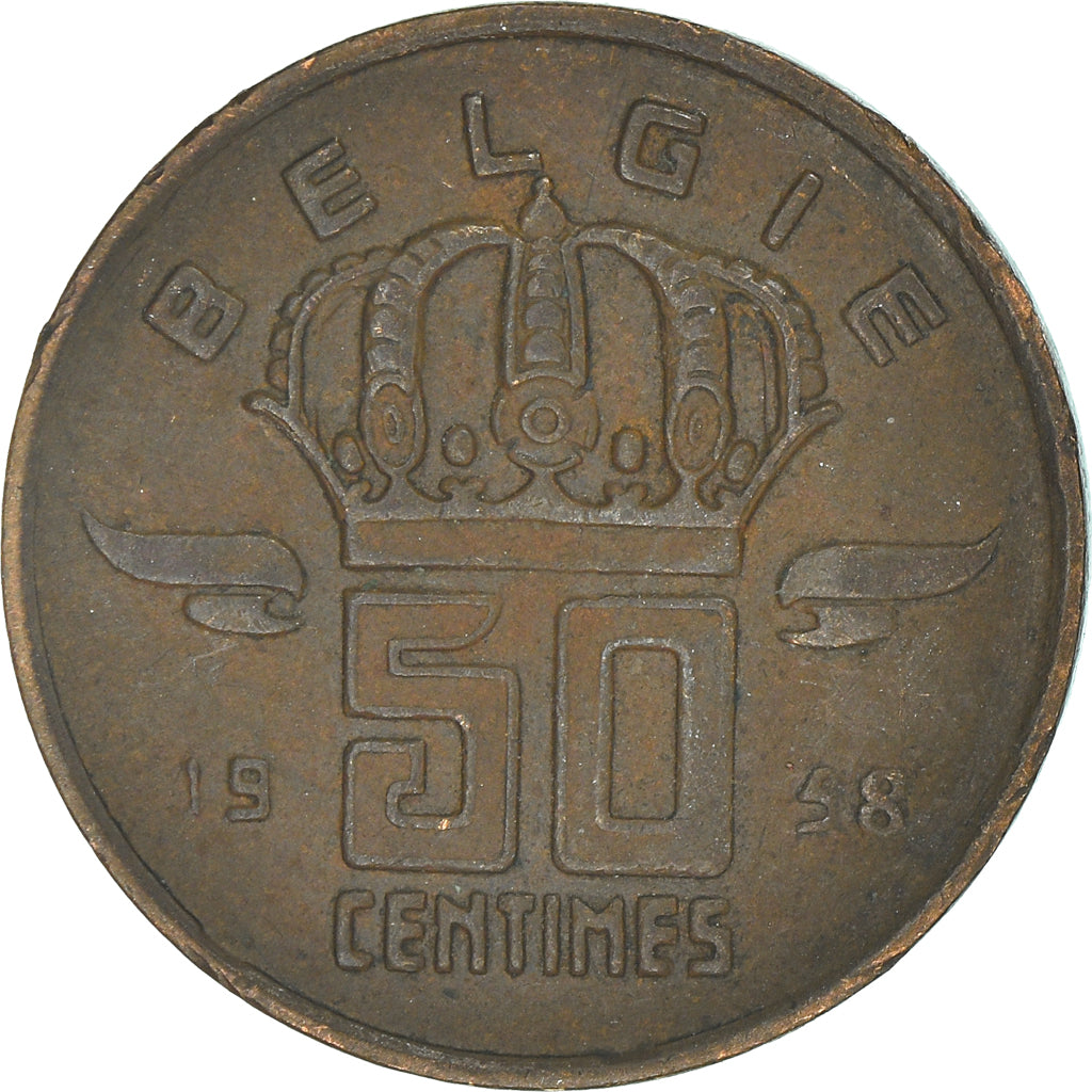 Münze, Belgien, 50 Centimes, 1958