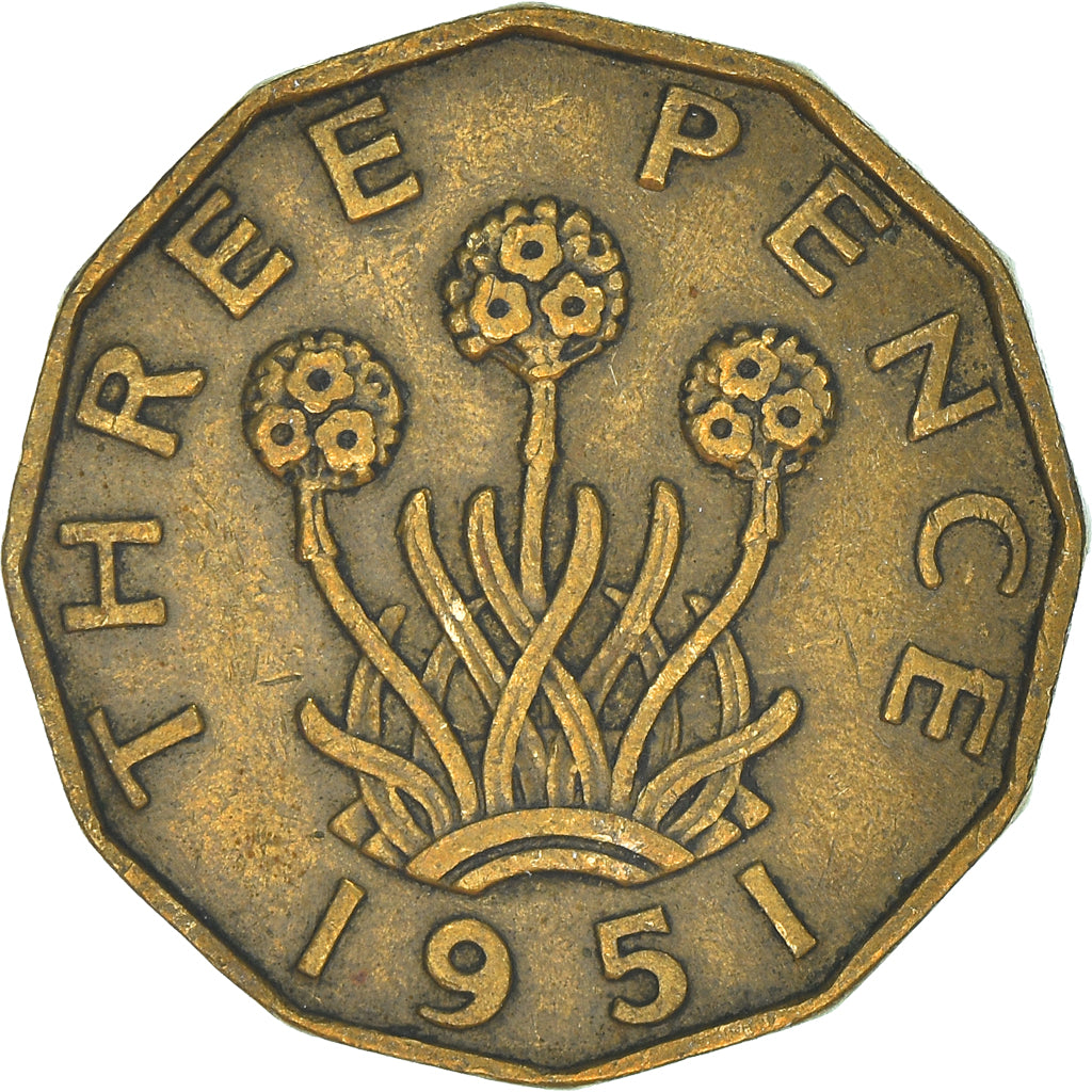 Moneta, Wielka Brytania, 3 Pence, 1951