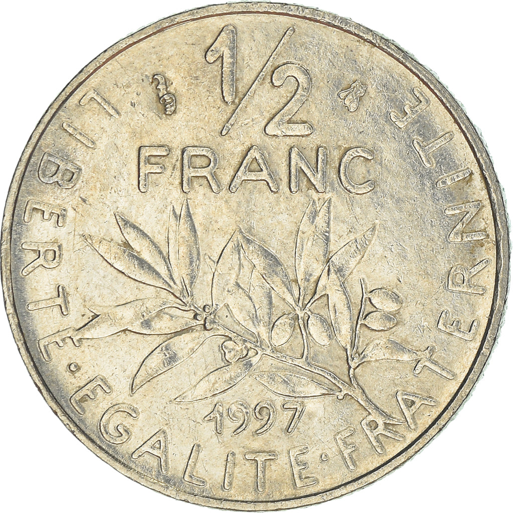 Moneta, Francja, 1/2 Franc, 1997