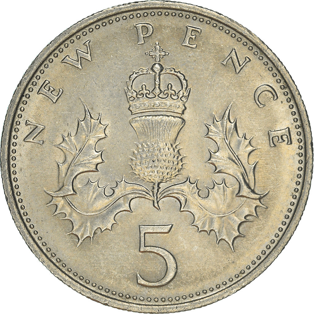 Monnaie, Grande-Bretagne, 5 New Pence, 1970