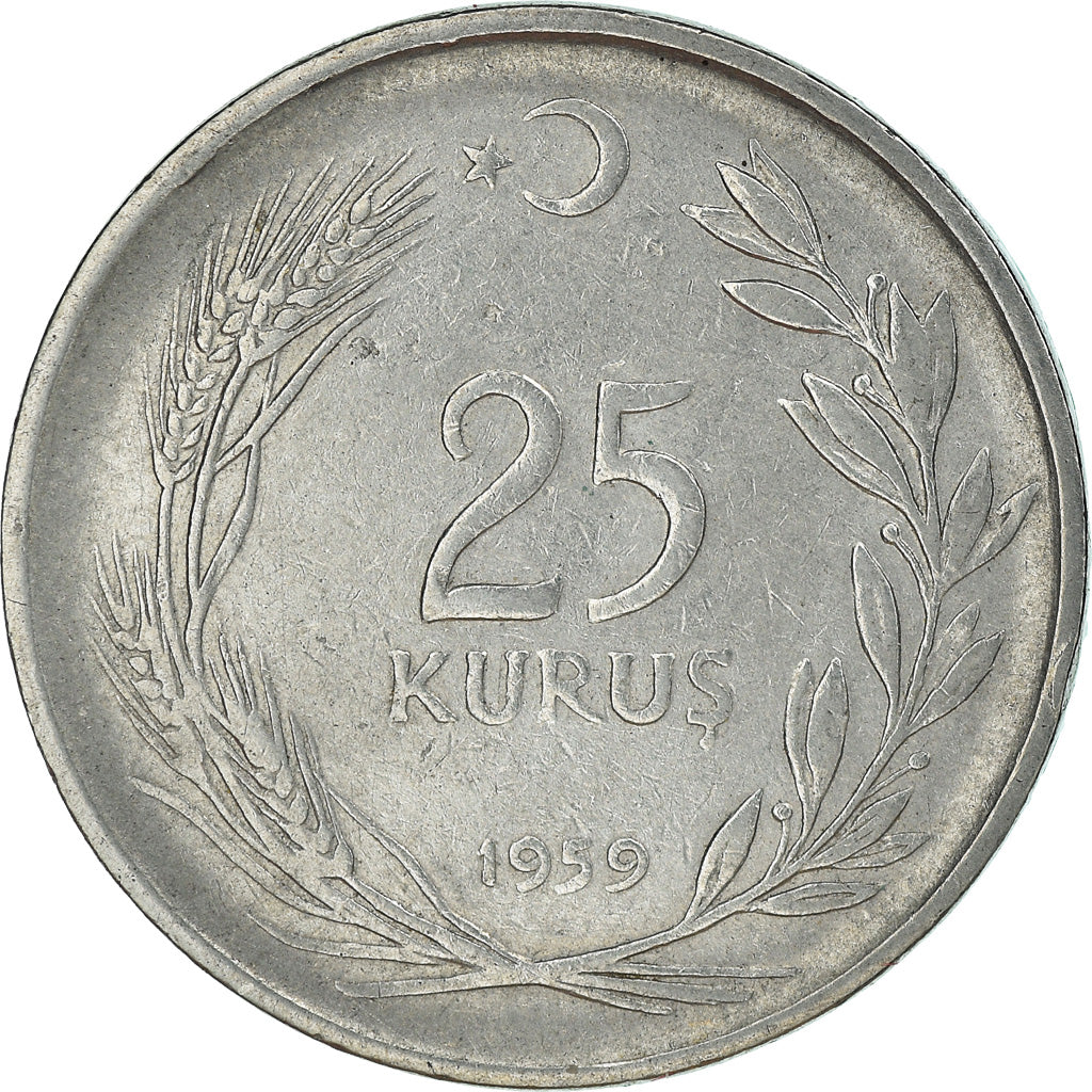 Moneta, Turchia, 25 Kurus, 1959