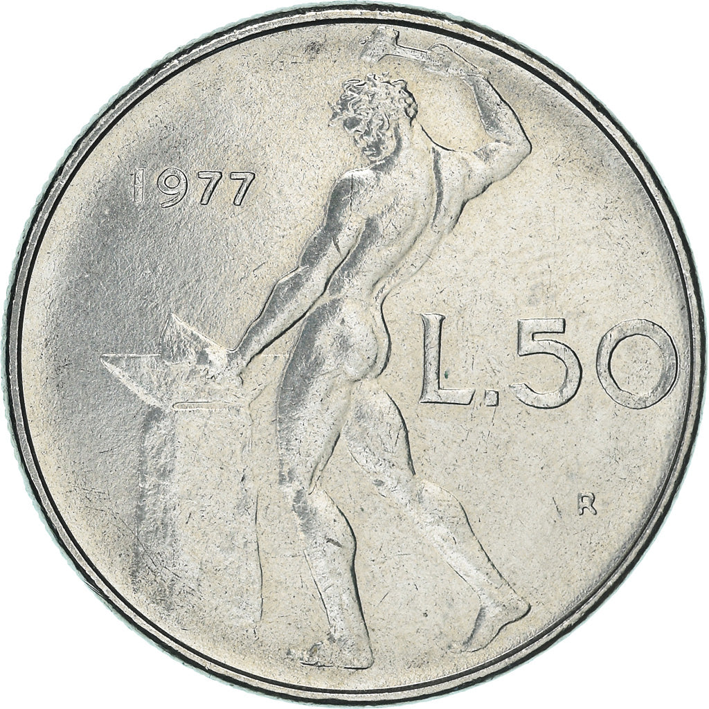 Moeda, Itália, 50 Lire, 1977