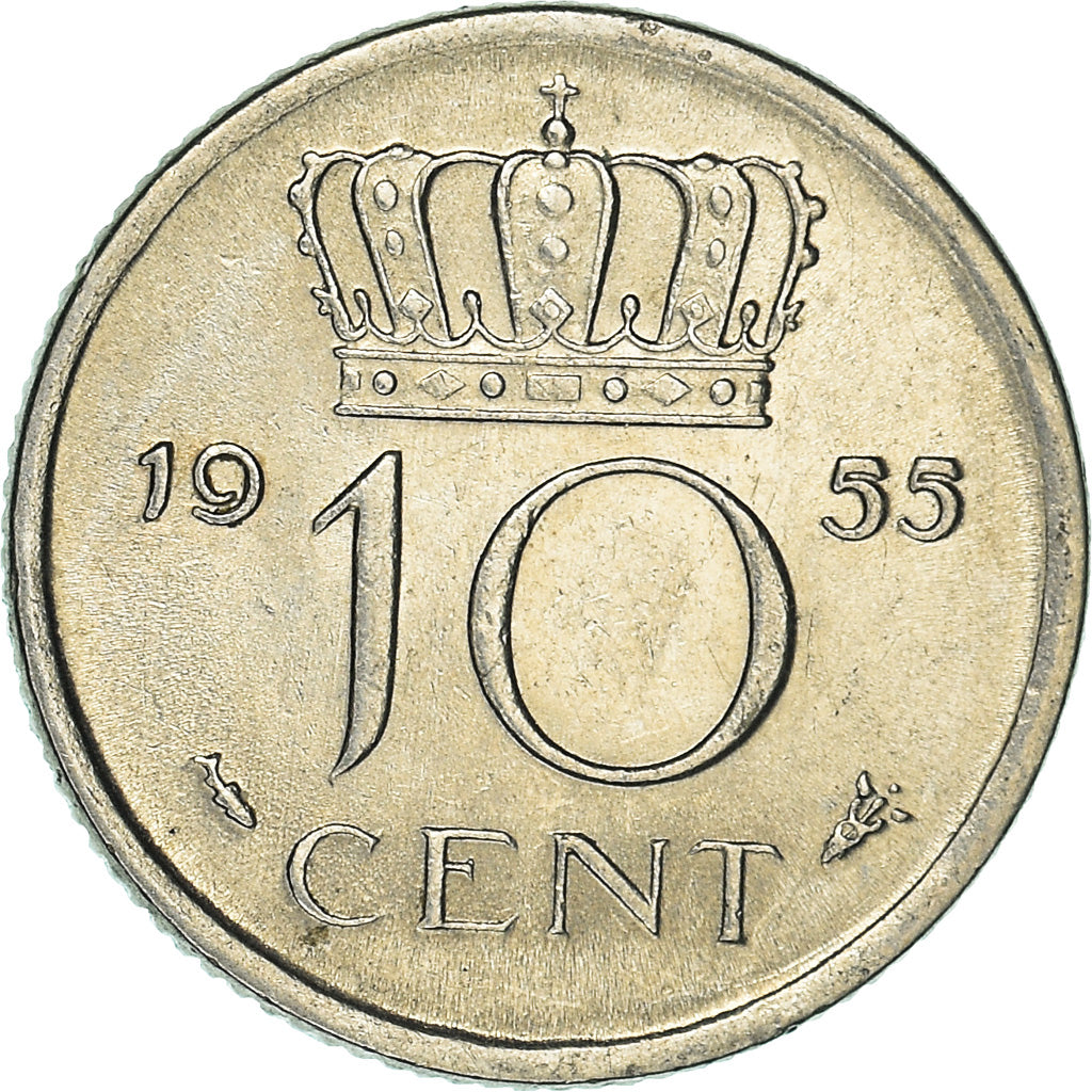 Münze, Niederlande, 10 Cents, 1955