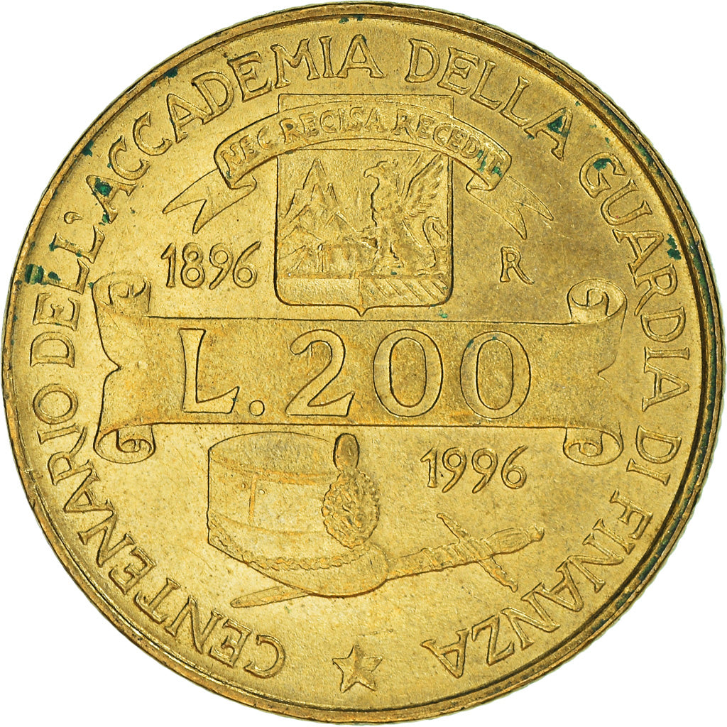 Monnaie, Italie, 200 Lire, 1996