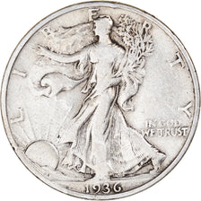 Coin, United States, Walking Liberty Half Dollar, Half Dollar, 1936, U.S. Mint