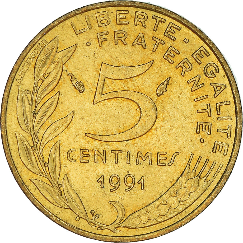Munten, Frankrijk, 5 Centimes, 1991