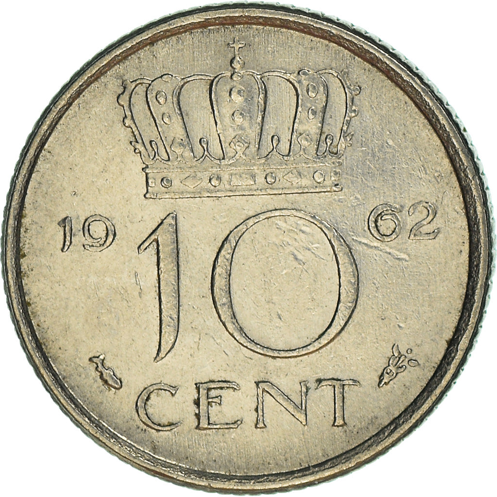 Monnaie, Pays-Bas, 10 Cents, 1962