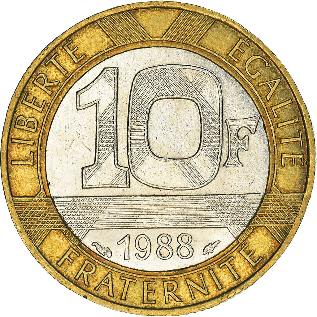 Moneda, Francia, 10 Francs, 1988