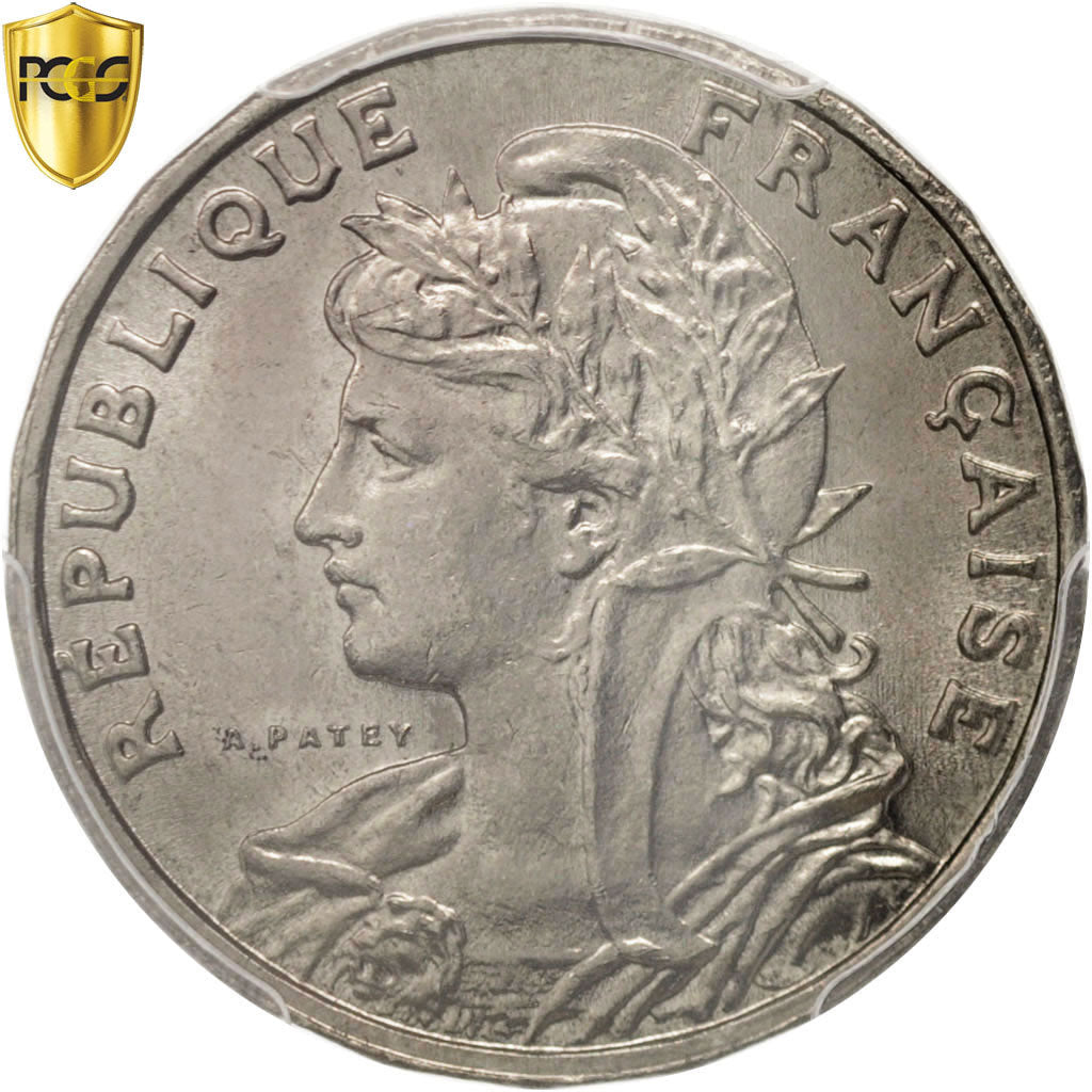 Monnaie, France, Patey, 25 Centimes, 1904, Paris, PCGS, MS66, FDC, Nickel