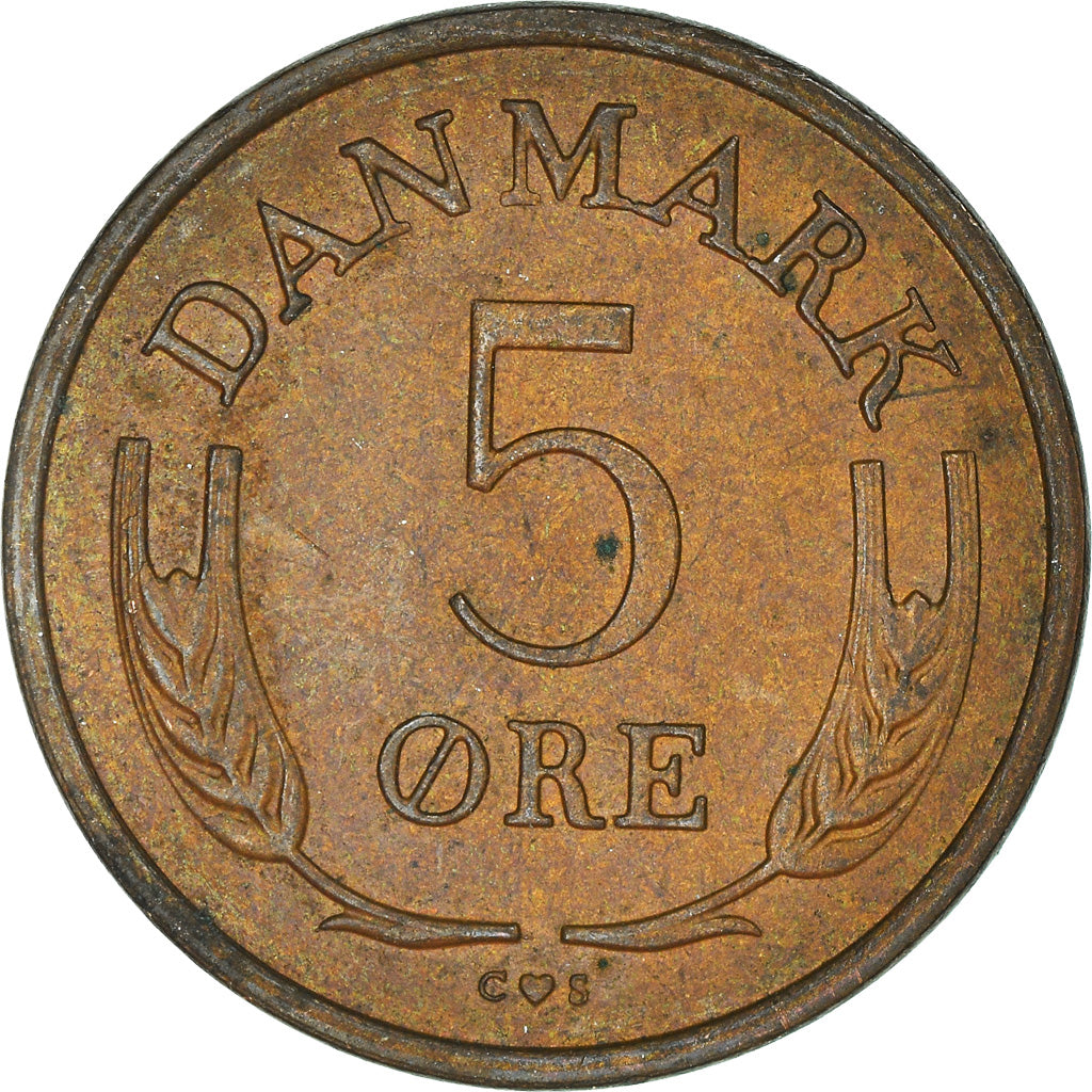Munten, Denemarken, 5 Öre, 1967