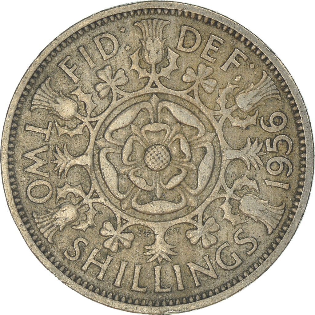 Moneta, Wielka Brytania, Florin, Two Shillings, 1956