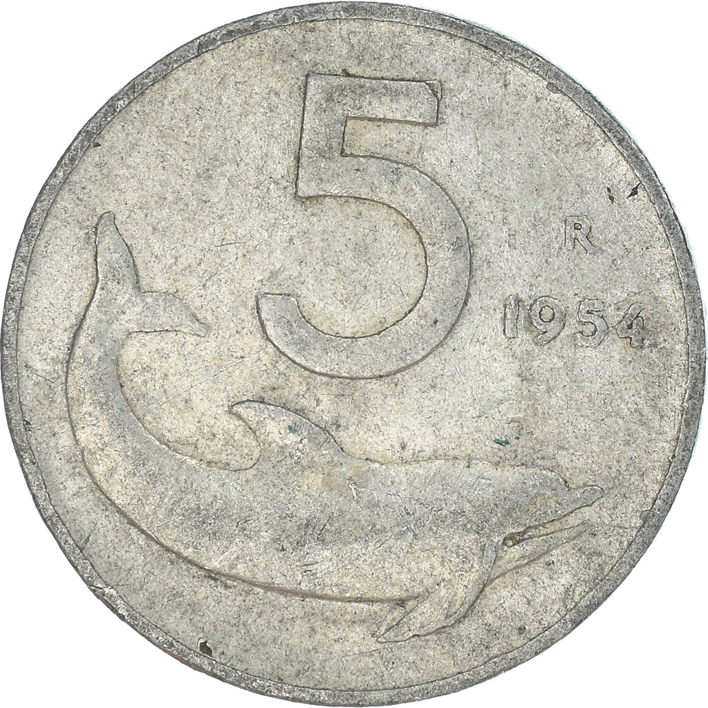 Moneta, Włochy, 5 Lire, 1954