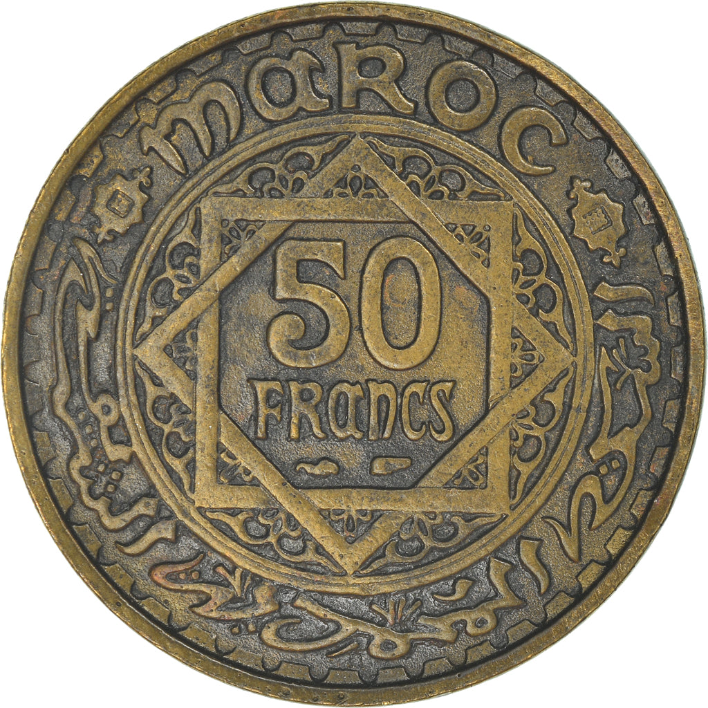 Moneta, Marocco, 50 Francs, 1371