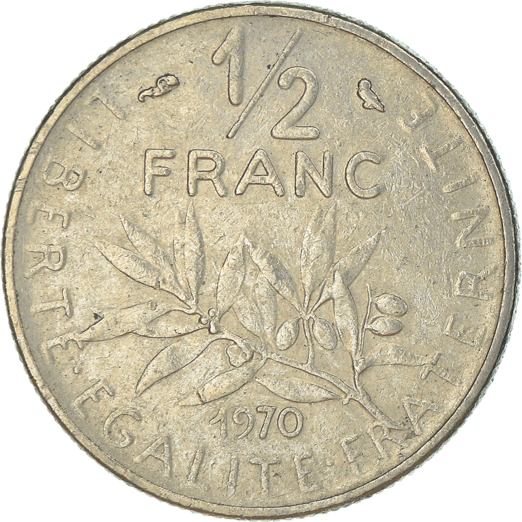 Monnaie, France, 1/2 Franc, 1970