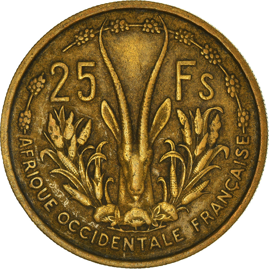 Moeda, África Ocidental Francesa, 25 Francs, 1956