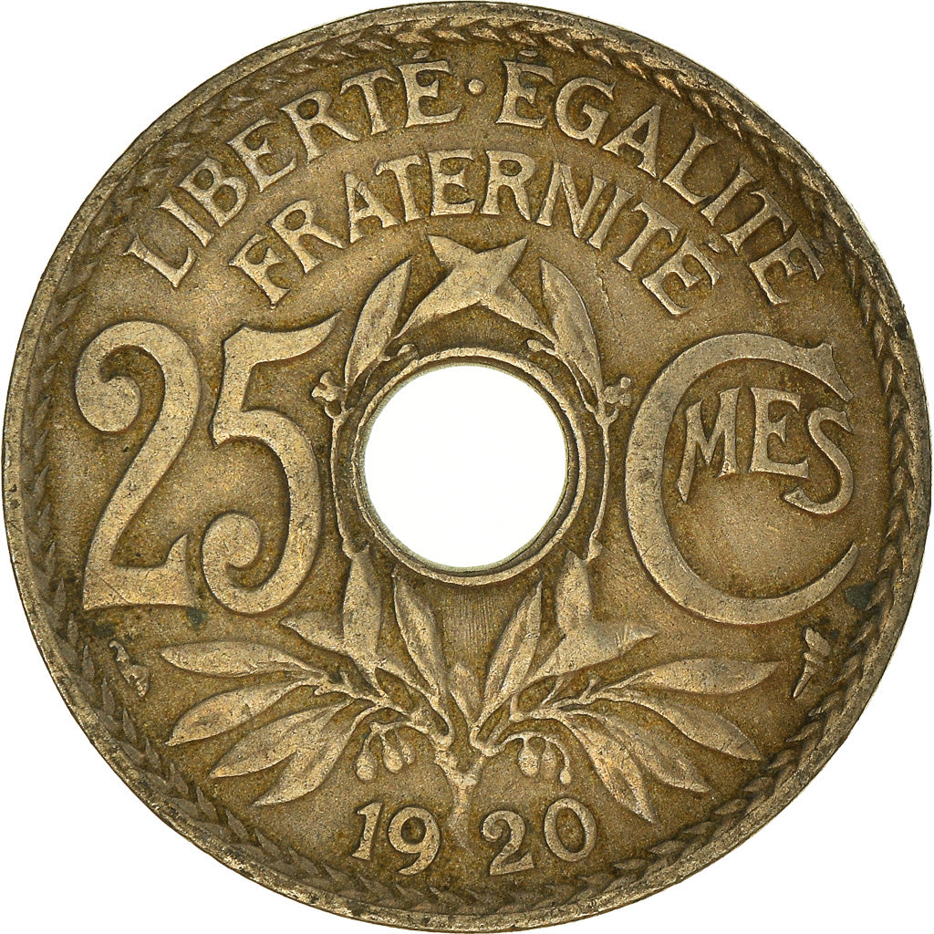 Moeda, França, 25 Centimes, 1920