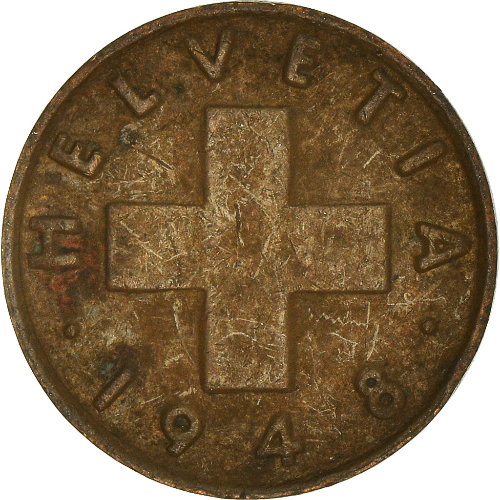 Münze, Schweiz, Rappen, 1948