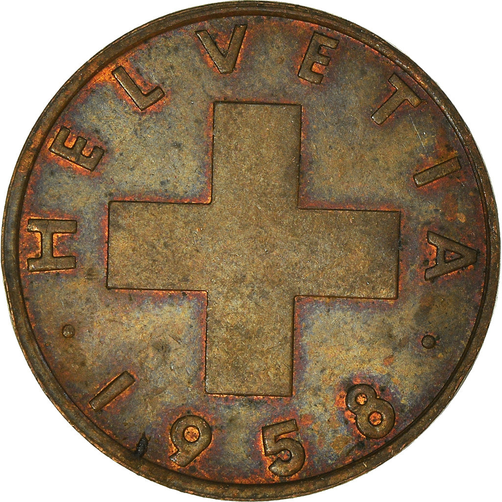 Moneta, Svizzera, 2 Rappen, 1958