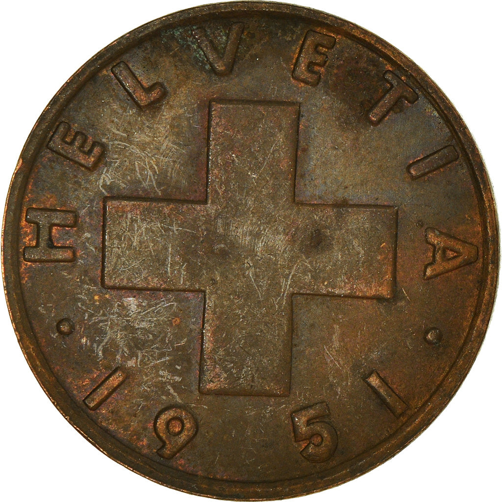 Monnaie, Suisse, 2 Rappen, 1951