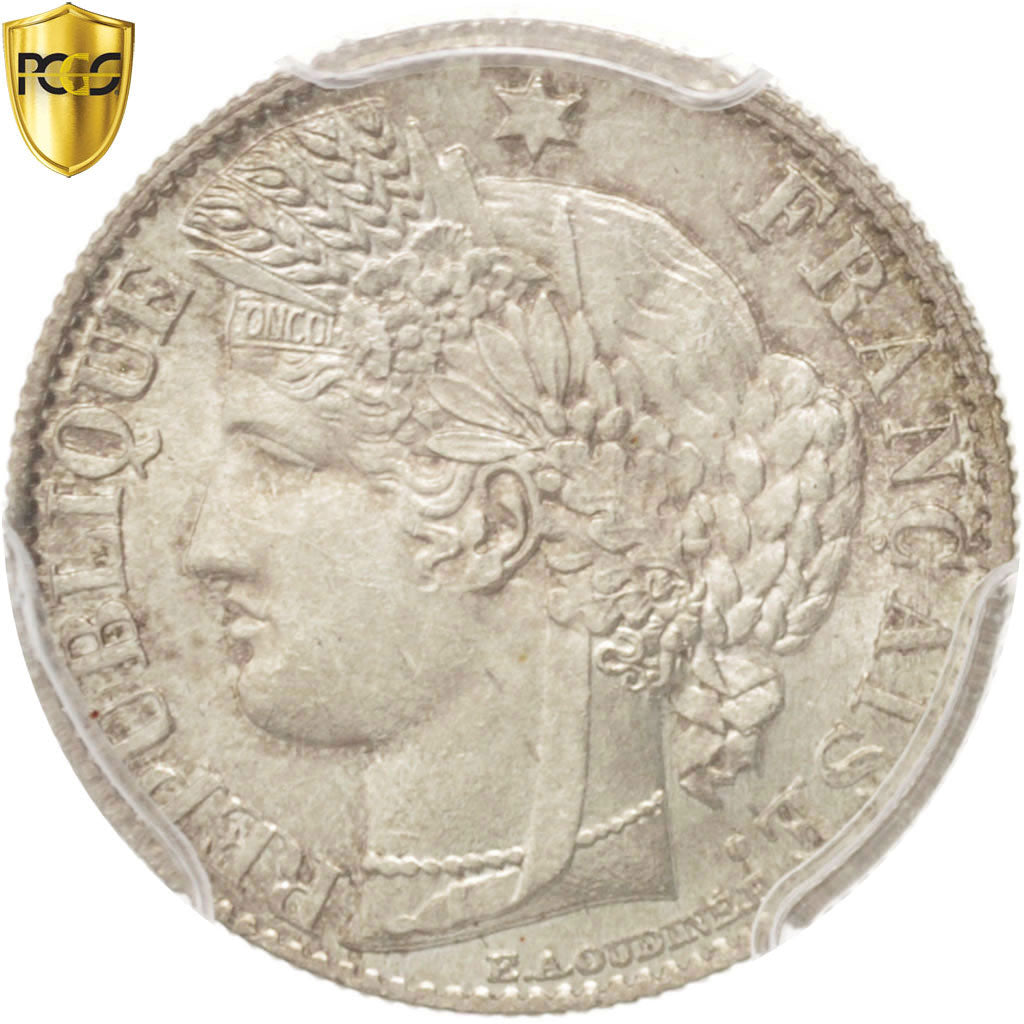 Coin, France, Cérès, 50 Centimes, 1888, Paris, PCGS, MS64, MS(64), Silver